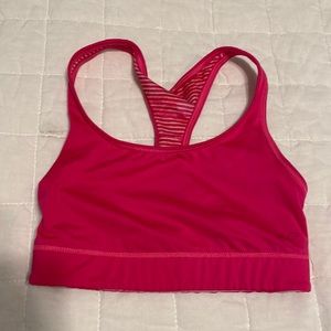 reversible sports bra, XS. pink and white, C9